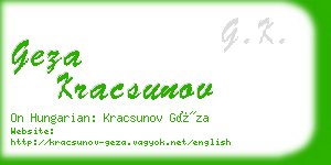 geza kracsunov business card